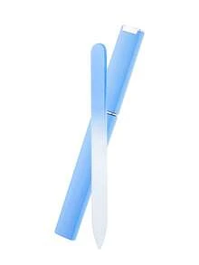 1 Stück Glas-Nagelfeile mit Farbverlauf und beidseitiger Ätzung - professionelle Nagelpflege für Frauen und Männer - Lichtblau - Übersicht 3
