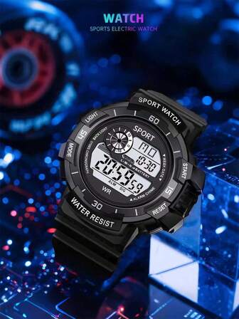 1 件多功能运动数字手表，适合男孩、青少年、闹钟、日历、计时功能，非常适合