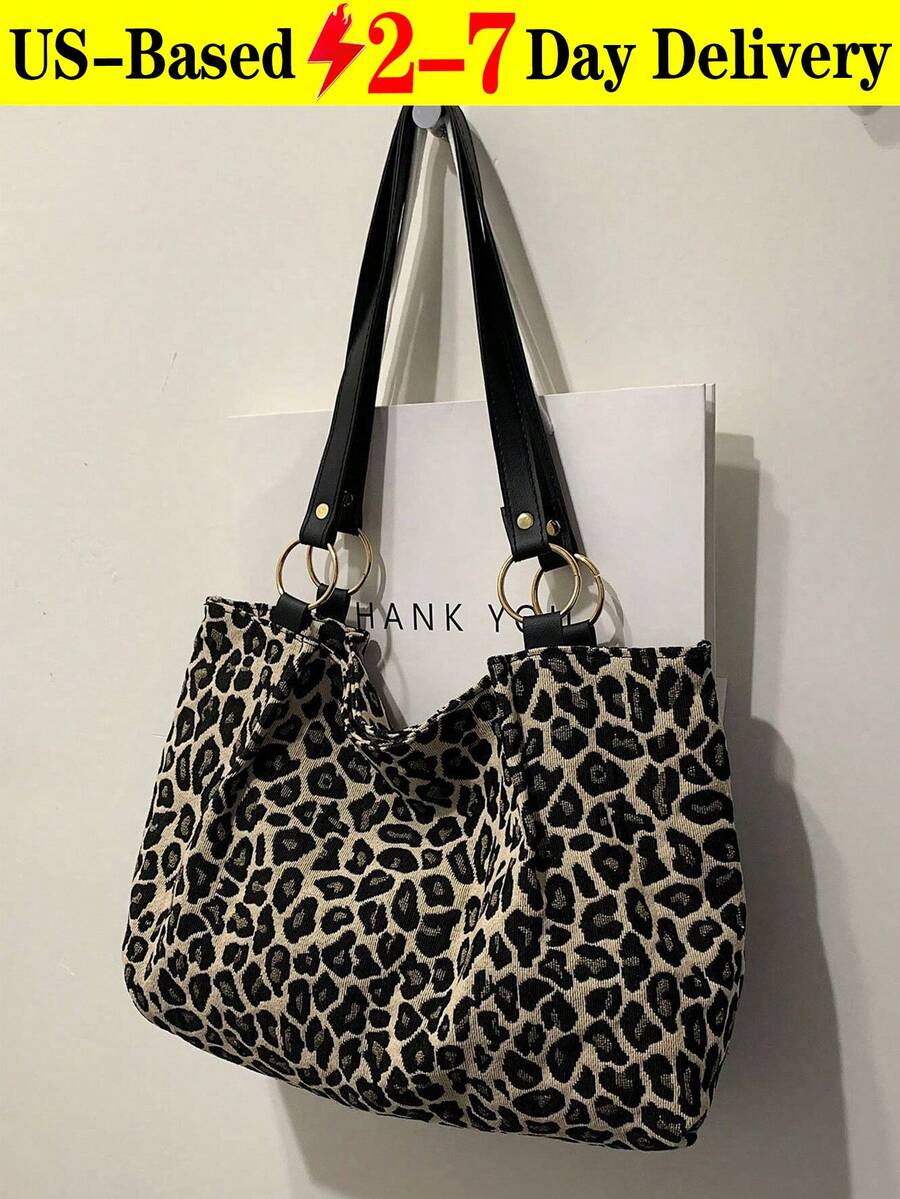 New Leopard Print Large Capacity Tote Bag - Versatile Shoulder & Underarm Carry Bag For Women, Spacious Animal Print Work Tote With Top Handle, Perfect College Campus Essential For Students, Fall Winter Cheetah Pattern Women's Purse.New Fashion Leopard Print Large Capacity Shoulder Under Arm Casual School Tote Bag, Fashion Leopard Print Bag, Animal Print Women Bag, Tote Bags For Women, College Essentials, New Fashionable Big Bags For Women, Fall Winter Fashionable Cheetah Print Purse For Women[Leopard Print Tote, Large Capacity Shoulder Bag, Animal Print Purse, Women's Work Tote, College Campus Bag, Student Essentials Bag, Fall Winter Fashion, Cheetah Print Bag, Underarm Shoulder Bag, Top Handle Purse, Vegan Leather Tote, Spacious Work Bag, Weekender Tote, Commuter Bag, Fashion Shoulder Bag, Women's Handbag, Big Bag For Women] - 豹紋 - 查看 1