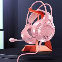 Wired PC Headset With Mic Stylish Light-Up USB Gaming Headphones For Home Play Time And Esports Competition - Hồng - Xem 3