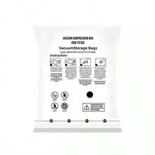 7pcs Space Saving Vacuum Storage Bags With Manual Air Pump, Airtight Compression Seal Bags, Rectangular, Durable Plastic Material, Buckle Closure, Multi-Purpose, Non-Electric, Straight Tube, Suitable For Clothes, Bedding, Pillows, Blankets, Home Organization, Storage Containers - Multicolor - View 4