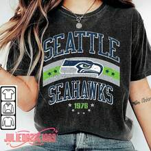 Vintage Seattle Football Crewneck Sweatshirt, 90s Style Football T-Shirt, Seattle Game Day Hoodie, Gifts For Football Fans - 灰色 - 查看 3