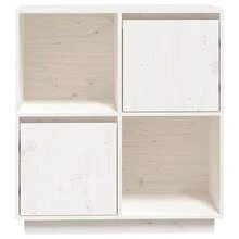 vidaXL Sideboard weiß 74x35x80 cm massives Kiefernholz - Verschiedenfarbig - Übersicht 6