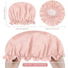 IEOVIEE Gorrito para bañarte de Mujer, Gorro de Baño Impermeable Doble Capa con Diseño Florido Único, Reutilizable para Pelo Largo, Corto o Rizado(Rosa - Fresco) - Multicolor - Ver 4