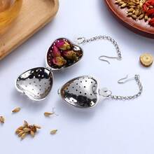 1/2/5/10PCS/Set 304 Stainless Steel Tea Strutter, Heart-Shaped Handle,Suitable For Teapots Cups&Mugs To Brewing Steeping Loose Leaf In Office/School - Silver - View 3