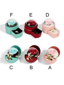 Gift Jewelry Box Spherical Necklace Ring Box Eternal Rose Jewelry Box Preserved,Jewelry Gift Box Valentine's Day,Mother Day Jewelry Organizer Elegant Preserved Flower Ring Box Velvet Jewelry Gift Box Set For Valentine's Day For Rings