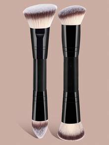 YZIMENG 4支装专业双头化妆刷套装 - 包括斜角粉底刷、轮廓刷、腮红刷、散粉刷、眼影刷、遮瑕刷、高光刷和晕染刷。刷毛柔软，便于携带，是送给女性和女孩的绝佳礼物。赠品、专业化妆刷、全套化妆刷套装 - 黑色 - 查看 8