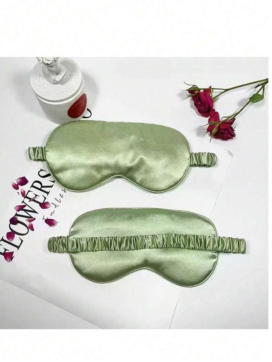 A Sleep Mask With An Elastic Travel Strap, Breathable, Suitable For Travel, Naps, Flights, Short Rests, And A Good Night's Sleep. Available In Five Colors, Reliable And Risk-Free. - màu xanh lá - Xem 1