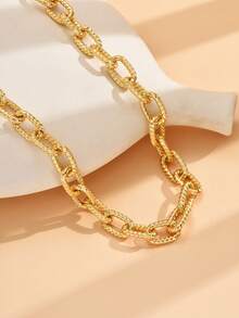 1pc Girl's Minimalist Punk Style Necklace, Exaggerated Personality Fashion Chain Necklace, Street Style - Multicolor - View 5