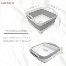 Collapsible Wash Basin 9L Foldable Dish Tub With Drain Plug Portable Collapsible Dish Basin Camping Sink For Washing Dishes Laundry And Kitchen Use Gray - Xám - Xem 2