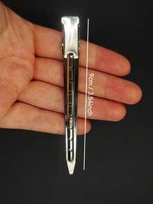 24个鳄鱼夹，1.8英寸单爪发夹，适用于发型设计、染发，银色，爪夹，发爪，发夹，发卡 - 大號髮夾9CM - 查看 3