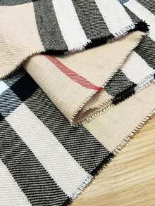 经典格子围巾，百搭男友礼物，高品质双面保暖围巾，男女皆宜，适合秋冬季节，可作围脖、毯子使用 - 米色 - 查看 6