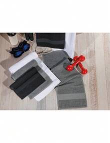 Set Of 6 Slim Fitness Towels, 100% Cotton – Lightweight, Absorbent, And Ideal For The Gym - 白色 - 查看 5
