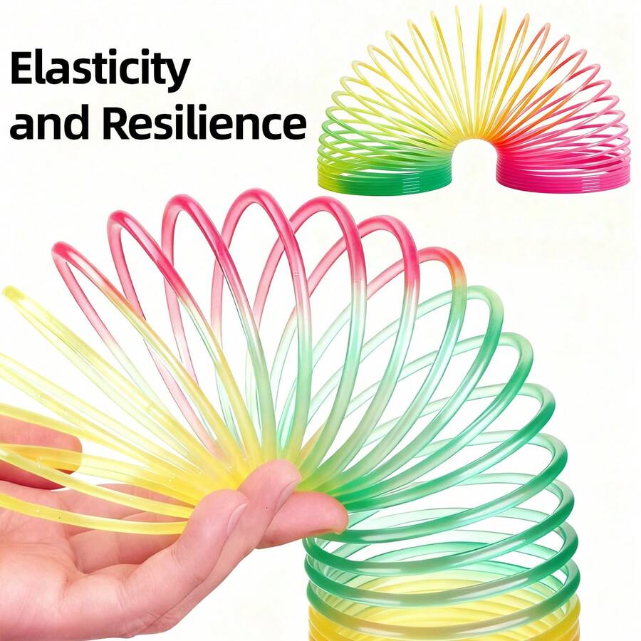 3/2/1pc Rainbow Coil Magic Spring Toys, Colorful Rainbow Neon Plastic Spring Toys Party Supplies, Gifts For Men & Women, New Year, Valentine's Day, Birthday (Partially Random) - Multicolor - View 1