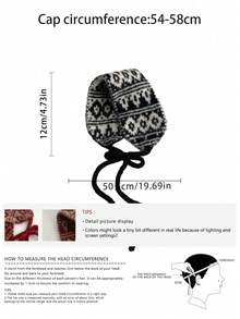 Fashionable Ear Muffs, Warm Ear Covers, High-End Fluffy Earmuffs For Women, Versatile Autumn/Winter, Christmas, Snowflake & Snowman Knitted Ear Warmers With Scarf, Reversible Ear Warmers Headband - Multicolor - View 3