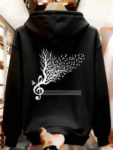 Sudadera con Capucha para Hombre Impresa BEO6 - Negro - Ver 1