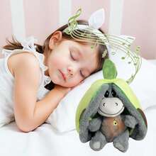Breathing Stuffed Animal Plush Donkey Soothing Stuffed Animal For Anxiety Relief With Realistic Breathing Motion Calming Music Gentle Lights Ideal For Baby Adult And Relaxation - Xanh nhạt - Xem 4