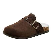 Zapatillas de algodón de moda directas de fábrica, versátiles para el hogar, el exterior, el dormitorio escolar, de unicolor, de playa, de slip-on, cálidas - Café integral - Ver 2