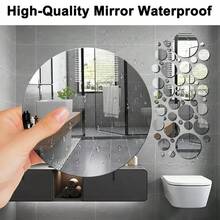 1/5/15pcs Round Mirror Candle Plate Set, 8 Inch Round Mirror Trays, Circle Glass Mirror Tiles For Table Centerpieces, Wedding Party Decorations, Wall Decor, Crafts - Silver - View 4