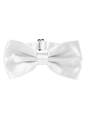 1pc Men's Solid Color Bowknot, Double-Layered Polyester Bowtie For Groom, Usher, Host