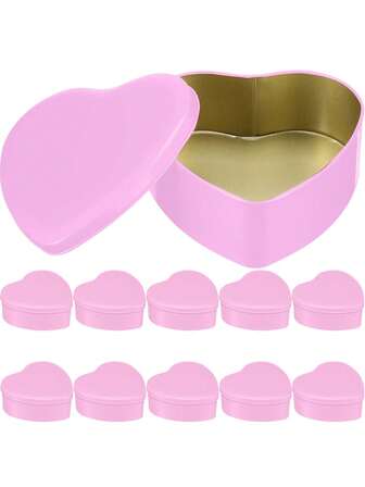 1 pieza Caja de metal con forma de corazón rosa con tapas para el Día de San Valentín - Perfecta para almacenar regalos del Día de San Valentín y cumpleaños, sin olor, con forma de corazón, cajas de metal, cajas de regalo, decoración para fiesta del Día de San Valentín