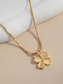 1 件三叶草幸运叶简约设计女士项链吊坠 - 适合圣帕特里克节佩戴、情人节情侣礼物 - 四葉草 - 查看 20