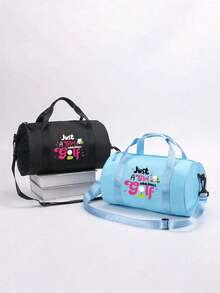 1pc Piece Letter Golf Ball Print Crossbody Bag - Adjustable Shoulder Strap, Top Handle, Durable Fabric Mini Tote Bag, Suitable For Gym, Dance, Daily Commuting And Outdoor Sports (Available In Multiple Colors), Small Gym Bag, Casual Street Style, Simple Design Wallet.