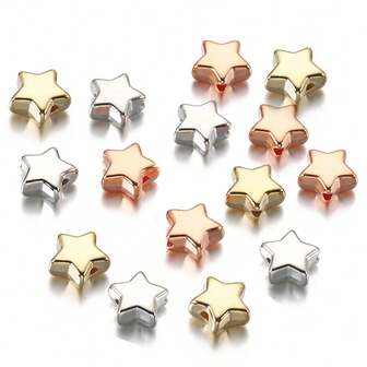 200 piezas/paquete Cuentas de estrella de cinco puntas rectas de plástico CCB de moda para hacer collares, pulseras, aretes y accesorios de joyería DIY