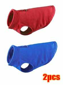 柔软抓绒狗狗保暖外套背心，带D形环，适合小型幼犬、幼猫、吉娃娃、法国斗牛犬、巴哥犬等，秋冬季适用。