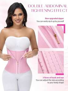 Waist Shapewear, Women's Waist And Abdomen Shaping Corset, Abdominal Control Waistband, Tight Shaped Flat Belly Shapewear - 粉色 - 查看 3