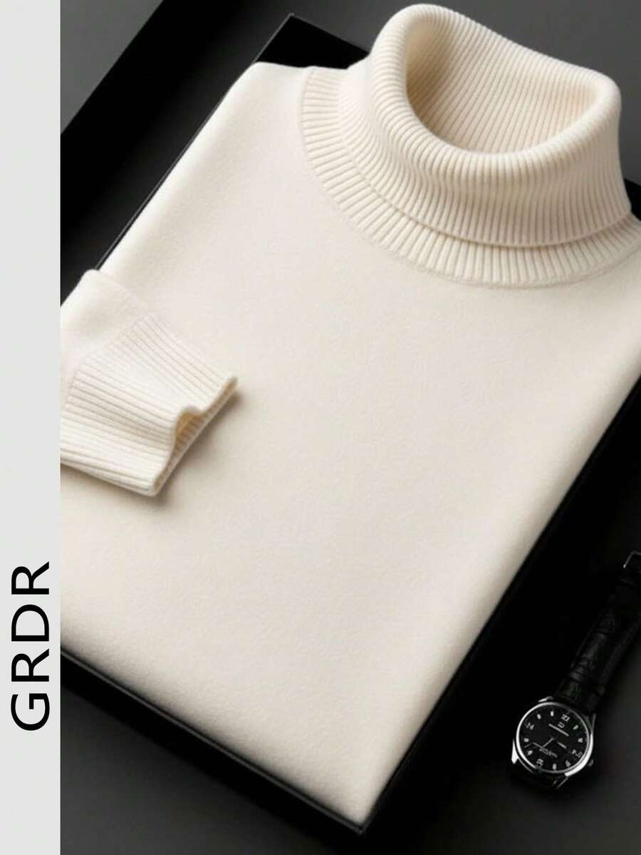 GRDR 男士圆领长袖毛衣，百搭日常针织套头衫