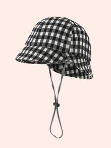 1pc Baby/Toddler Retro Plaid Bucket Hat, Fashionable Korean Style, Warm & Sun-Shading, Suitable For Autumn/Winter - Multicolor - View 5