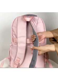 Minimalist, Unisex College-Style Backpack, Ideal For Casual Travel, School Backpack, And Travel Bag. - Hồng - Xem 7