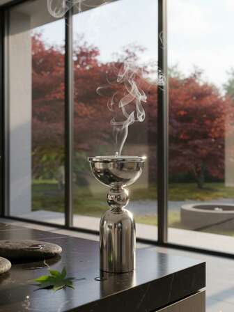 一款简约优雅的铁艺香炉，可用于家居香氛和装饰。这款香炉架适用于家居装饰、卧室、客厅（作为中心装饰品）、办公室、瑜伽馆和派对等场所，营造优雅氛围。