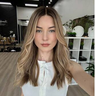 Högupplöst Ombre Brun-Gyllene Syntetisk Peruk med Lace Front, Naturlig Förplockad Hårlinje Med Babyhår, Högkvalitativ Peruk För Damer