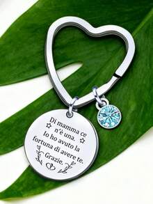 Presente para o Dia das Mães, Chave da Mãe, Presente de Aniversário para Mãe e Filho, Eu Te Amo Mãe, Casual, Fofo, Elegante, em Aço Inoxidável, Dia das Mães - Prata - Ver 2