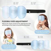 Antifaz de Seda para Dormir, Seda Natural, Con Correa Ajustable, Relleno de Seda Antifaz para Nios, Adolescentes Y Adultos, Antifaz para Dormir 2 Azules - 2 Azules - Ver 3