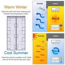 Magnetic Air Conditioner Door Curtain, Heat Insulation Curtain, Self-Adhesive Door Curtain For Air Conditioned Rooms, Warm Rooms, Kitchens - Grey - View 4