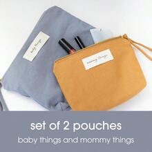 huPearhead Mom Things and Baby Things - Juego de 2 bolsas de pañales esenciales para almacenamiento de pañales cosméticos neutros y bolsas de accesorios para mamá nueva y recién nacido regalo del día220 - como en la foto - Ver 2