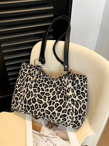 New Leopard Print Large Capacity Tote Bag - Versatile Shoulder & Underarm Carry Bag For Women, Spacious Animal Print Work Tote With Top Handle, Perfect College Campus Essential For Students, Fall Winter Cheetah Pattern Women's Purse.New Fashion Leopard Print Large Capacity Shoulder Under Arm Casual School Tote Bag, Fashion Leopard Print Bag, Animal Print Women Bag, Tote Bags For Women, College Essentials, New Fashionable Big Bags For Women, Fall Winter Fashionable Cheetah Print Purse For Women[Leopard Print Tote, Large Capacity Shoulder Bag, Animal Print Purse, Women's Work Tote, College Campus Bag, Student Essentials Bag, Fall Winter Fashion, Cheetah Print Bag, Underarm Shoulder Bag, Top Handle Purse, Vegan Leather Tote, Spacious Work Bag, Weekender Tote, Commuter Bag, Fashion Shoulder Bag, Women's Handbag, Big Bag For Women] - 豹紋 - 查看 2