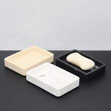 Soap Dish, Soap Holder, Uncovered Soap Tray, Hotel & Home Bathroom Soap Plate, Porous Stone With Marble Pattern Design, Versatile, Laundry Soap Storage Tray