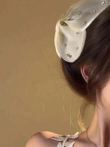 Women's Elegant Chic Minimalist Casual Butterfly Net Claw Clip, Suitable For Daily Use, Home, School, Beach, Office, Party, Holiday, Birthday Gift, Back To School, New Year, Valentine's Day, Mother's Day, Wedding, Music Festival, Graduation Fall Winter Hair Clip Hair Accessories For Women Bows For Vacation Outfits Woman - 白色 - 查看 5
