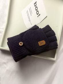 1 Paar Herren Damen Winterhandschuhe mit halboffener Klappe, gestrickt, dick, winddicht, Handabdeckung als Geschenk für Outdoor - A - Übersicht 8