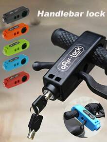1个通用自行车、电动滑板车、摩托车刹车杆锁，防盗锁，铜油锁，方便携带，电动自行车锁材质：ABS