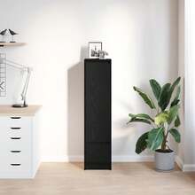 Credenza alta vidaXL in rovere nero 29,5 x 34 x 119,5 cm Materiale a base di legno - Multicolore - Visualizzare 3