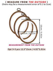 3 piezas Aros de bordado ovalados de estilo retro marrón con apariencia de grano de madera, marcos de estilo palaciego vintage para bordado de punto de cruz, bastidores de bordado, marcos de tufting, aros colgantes para atrapasueños, 7 tamaños, hechos de ABS y PVC con ganchos metálicos, adecuados para decoración de Halloween, Navidad, teléfono, llavero, bolso, escritorio, mesita de noche, accesorios de coche - Marrón - Ver 16