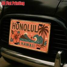 CIFbuy Honolulu Beach Paradise Vintage Aluminum Sign 11.8"X5.9" Tropical Surf Metal Wall Art Decor For Beach House Spa Bar Coastal Gift - 彩色 - 查看 10