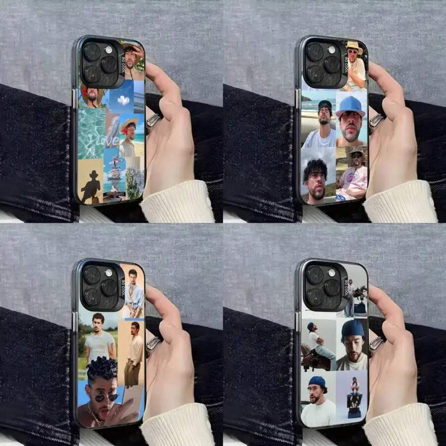 Funda de Teléfono Benito Antonio B-Bad B-Bunny para 17,16,15,14,13,12,11,Pro,Max,Plus,E, Cubierta Negra IMD - Z8 - Ver 1