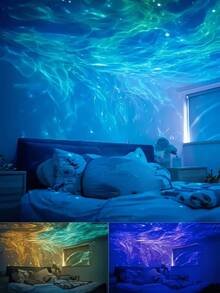 Desktop Wave Projection Lamp, Comes With USB Cable And Remote Control, Suitable For Home And Party Use; It Is A Multifunctional LED Lamp With Starry Sky Atmosphere, Can Be Used To Create A Homely Ambiance, Applicable For Bedroom And Living Room, Ideal As A Christmas And New Year Holiday Gift - Multi-color light - View 8