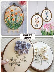 3 piezas Aros de bordado ovalados de estilo retro marrón con apariencia de grano de madera, marcos de estilo palaciego vintage para bordado de punto de cruz, bastidores de bordado, marcos de tufting, aros colgantes para atrapasueños, 7 tamaños, hechos de ABS y PVC con ganchos metálicos, adecuados para decoración de Halloween, Navidad, teléfono, llavero, bolso, escritorio, mesita de noche, accesorios de coche - Marrón - Ver 3